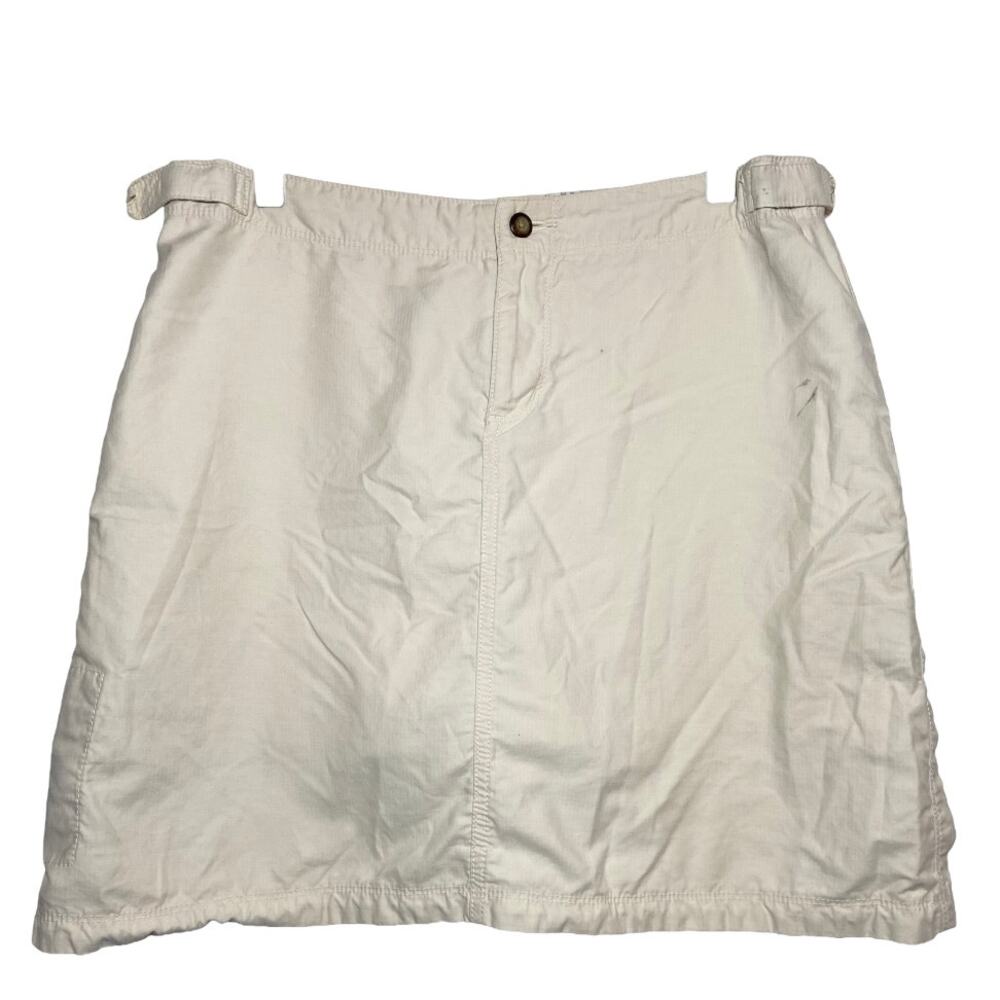 Horny Toad Skort A-Line Adjustable Flat Front Embroidered Detail Tan 8